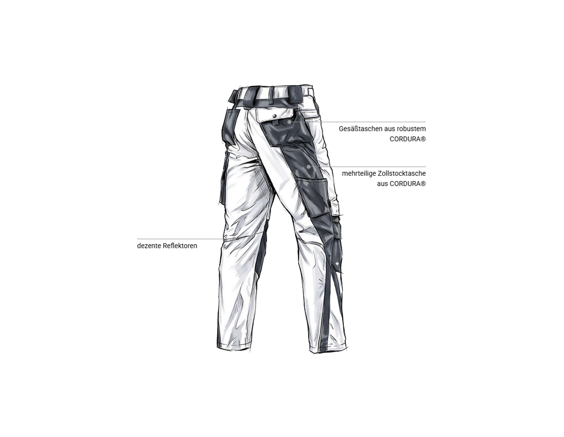 Forstwirte | Landwirte: Bundhose e.s.motion + weiß/grau 2