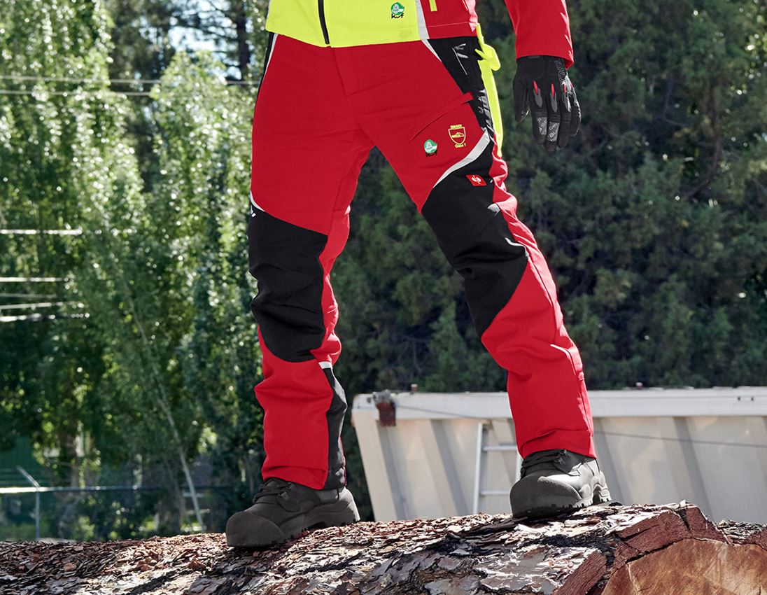 Hosen: e.s. Forst-Schnittschutz Bundhose, KWF + rot/warngelb
