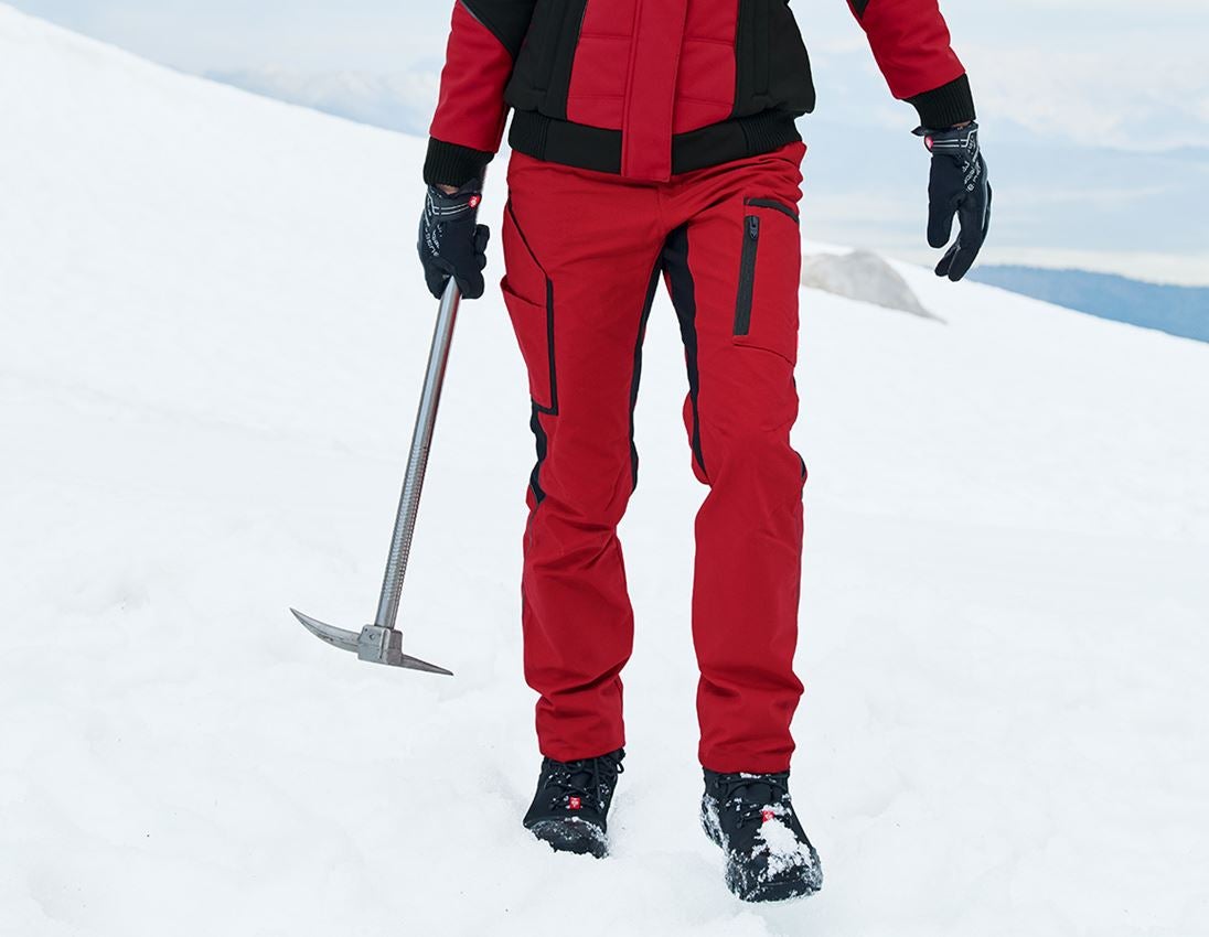 Kälte: Winter-Damenhose e.s.vision + rot/schwarz