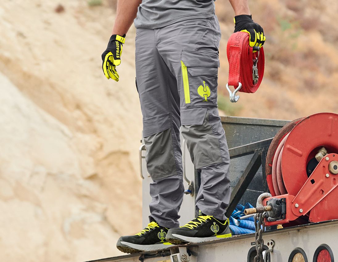 Hosen: Bundhose e.s.trail + basaltgrau/acidgelb