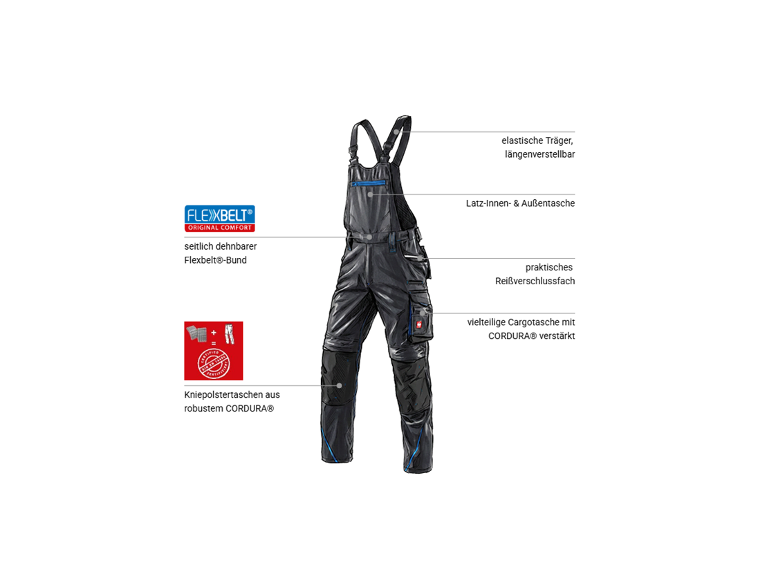Forstwirte | Landwirte: Latzhose e.s.motion 2020 + graphit/enzianblau 1