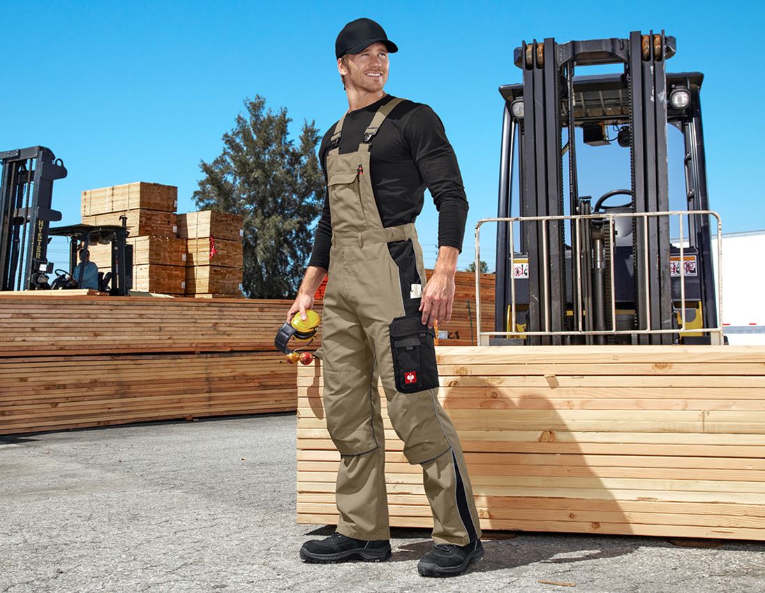 Themen: Latzhose e.s.active + khaki/schwarz