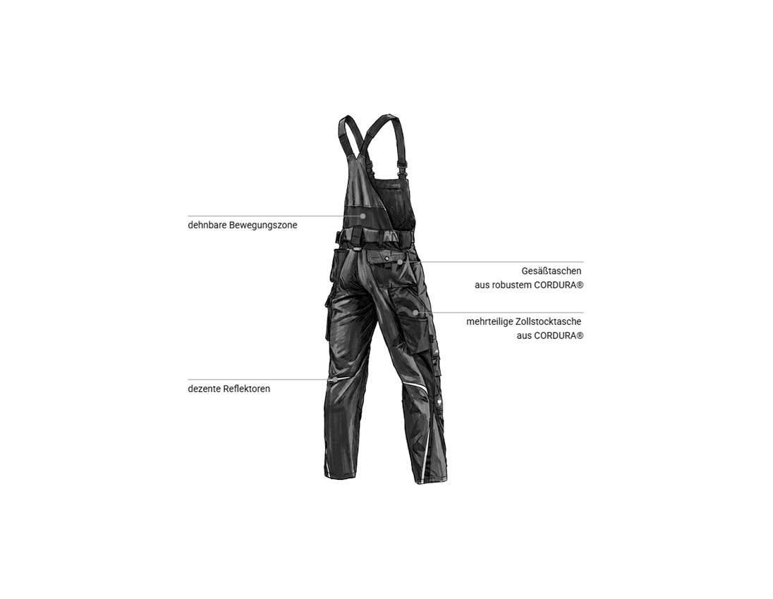 Kfz-Mechatroniker: Latzhose e.s.motion + schwarz 2