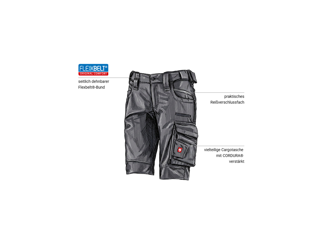 Bekleidung: Short e.s.motion 2020, Damen + anthrazit/platin 1
