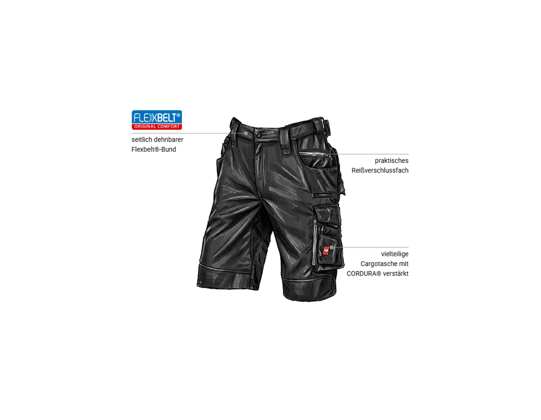 Bekleidung: Short e.s.motion 2020 + schwarz/platin 1