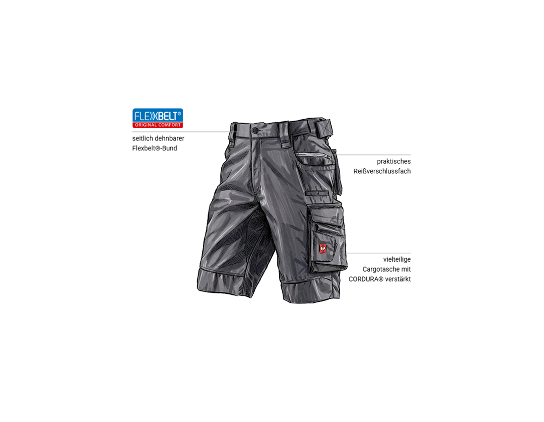 Bekleidung: Short e.s.motion 2020 + anthrazit/platin 1