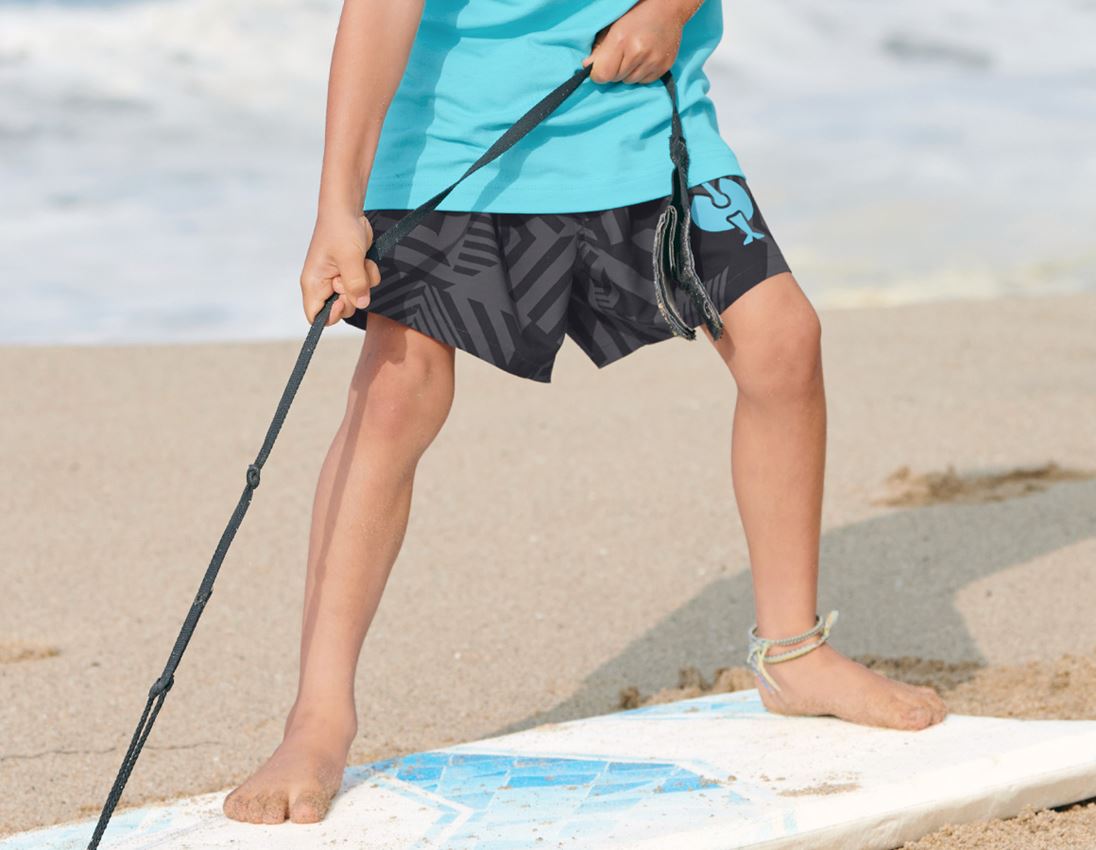 Shorts: Badeshort e.s.trail, Kinder + schwarz/anthrazit/lapistürkis