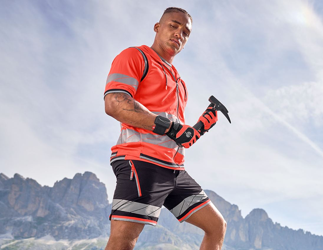 Hosen: Reflex Funktions Short e.s.ambition + schwarz/warnrot 3