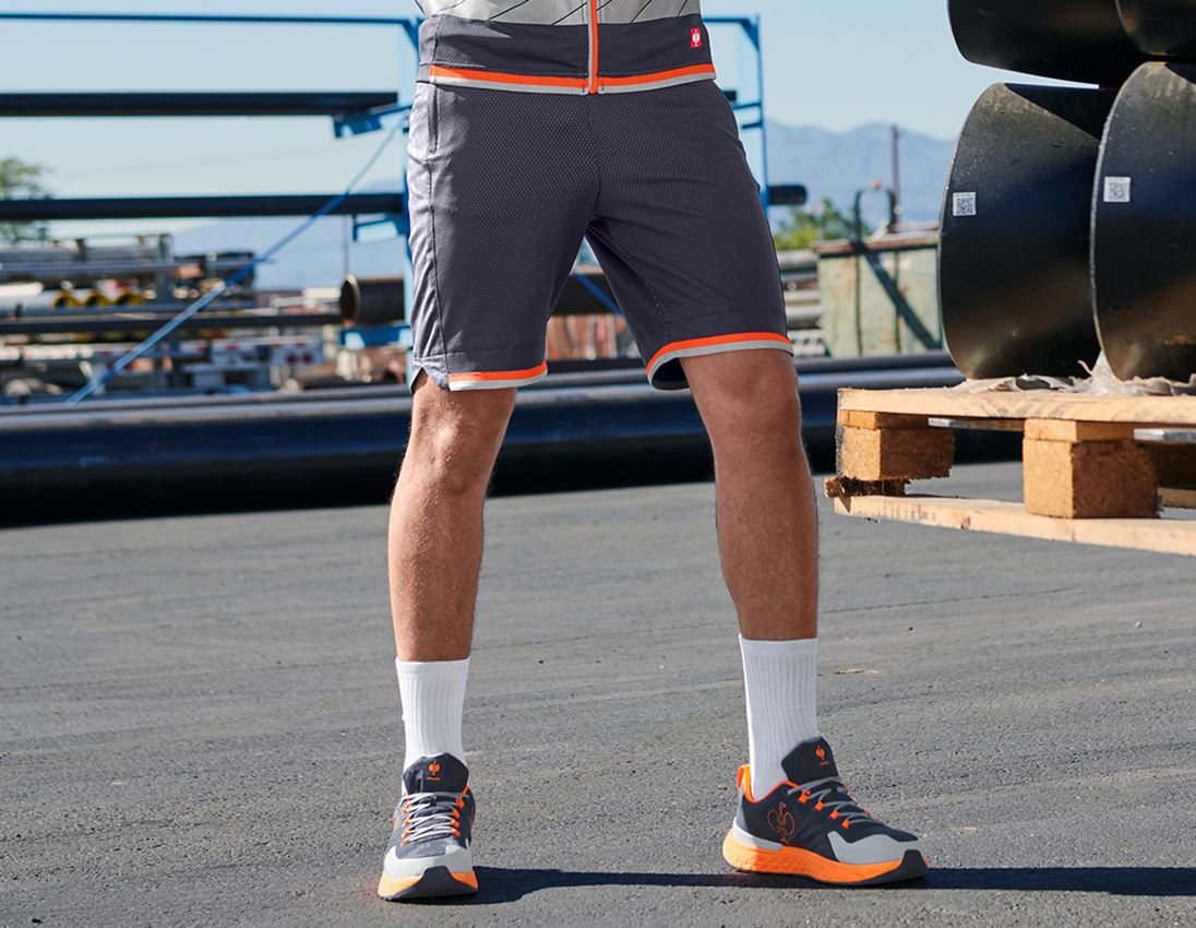 Hosen: Funktions Short e.s.ambition + dunkelblau/warnorange 2