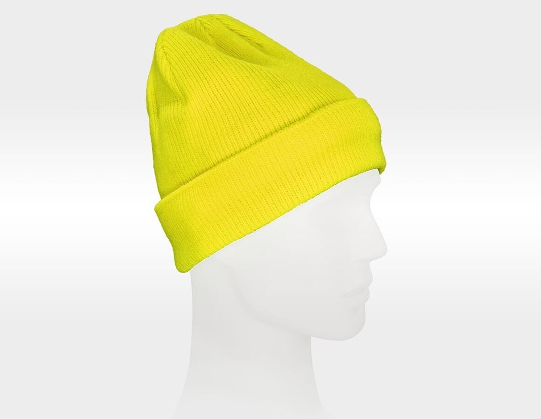 Accessoires: Winter-Strickmütze Neon + gelb 1