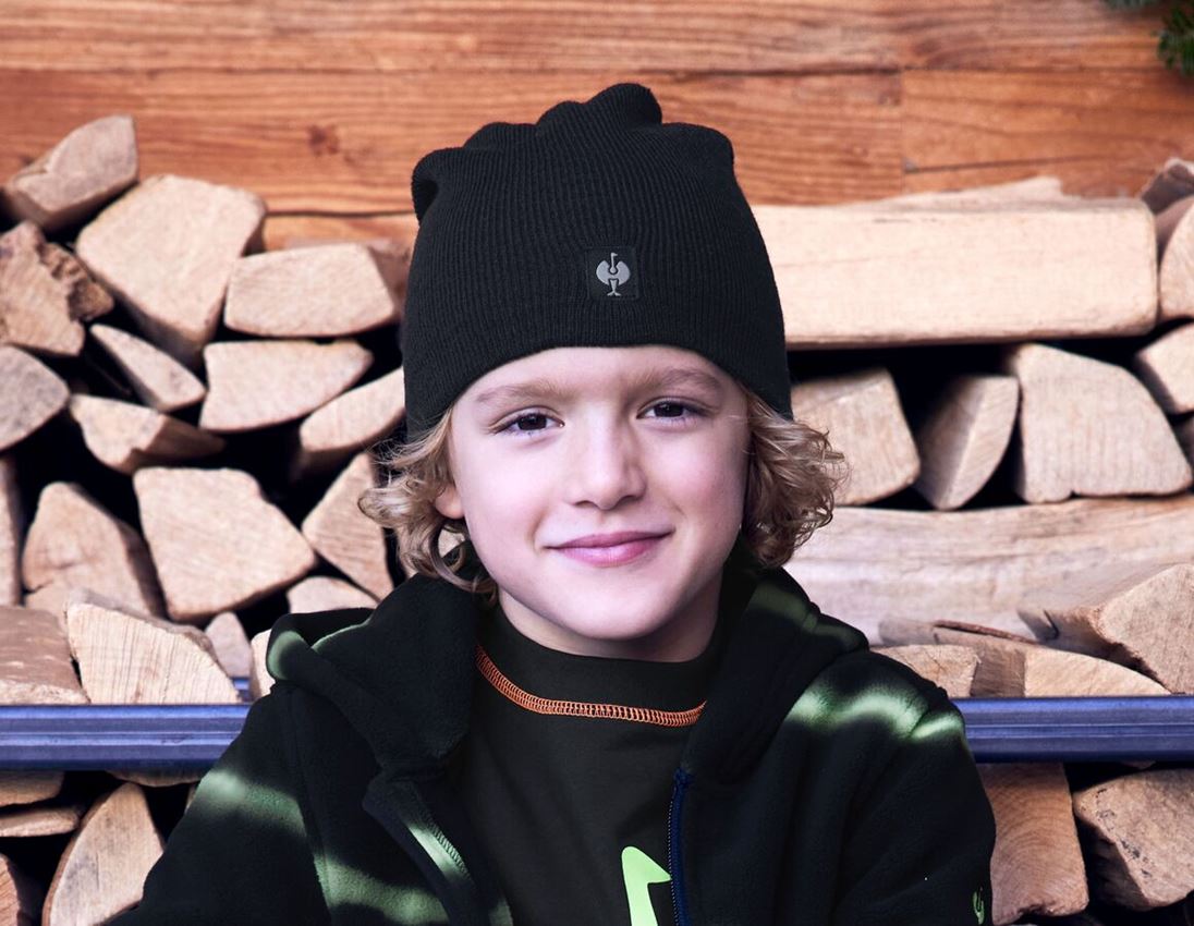 Accessoires: Strickmütze e.s.motion ten, Kinder + oxidschwarz