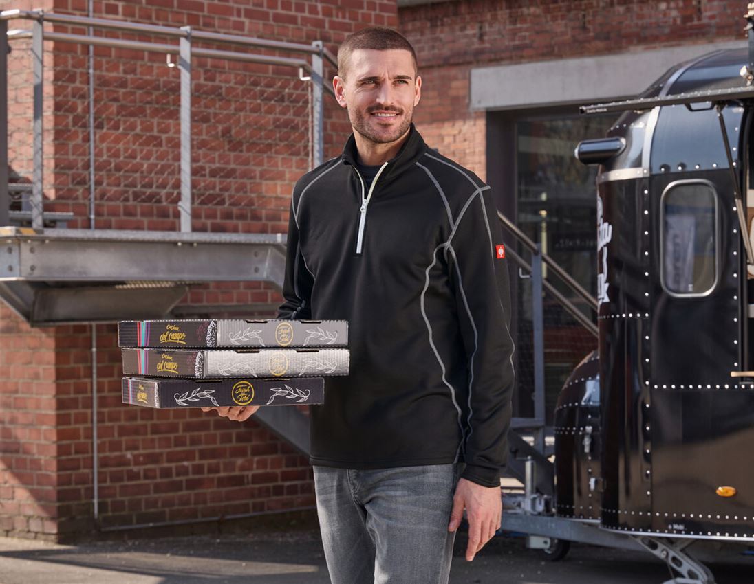 Shirts & Co.: Funkt.-Troyer thermo stretch e.s.motion 2020 + schwarz/platin 2