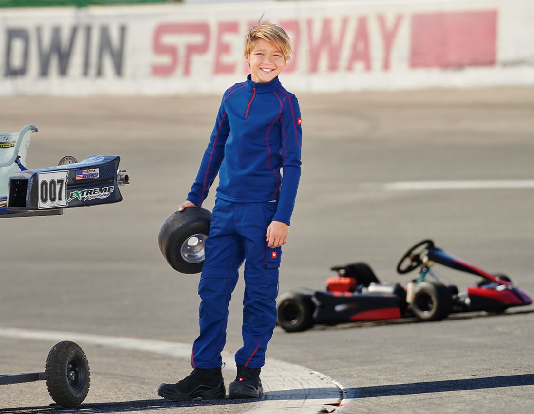 Shirts & Co.: Fun.Troyer thermo stretch e.s.motion 2020, Kinder + kornblau/feuerrot 1