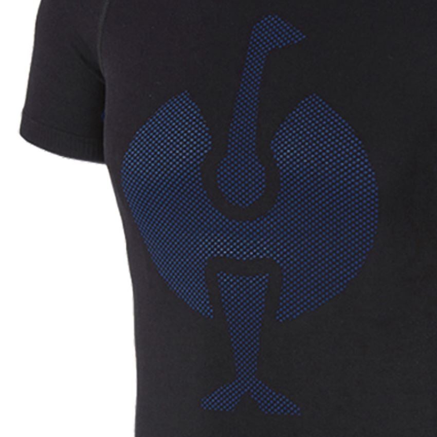 Unterwäsche | Thermokleidung: e.s. Funktions-T-Shirt seamless - warm + schwarz/enzianblau 2