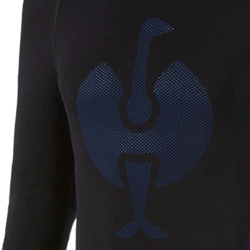 Unterwäsche | Thermokleidung: e.s. Funktions-Longsleeve seamless - warm + schwarz/enzianblau 2