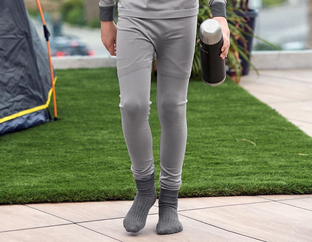 Funktionsunterwäsche: e.s. Funktions Long-Pants seamless - warm, Kinder + platin