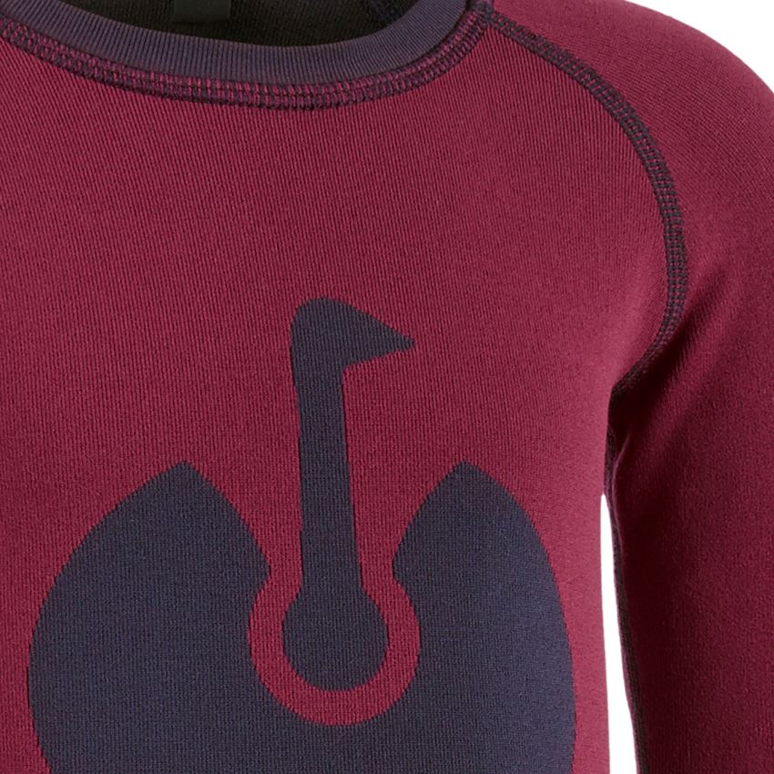 Funktionsunterwäsche: e.s. Funktions Longsleeve seamless - warm, Kinder + beere 2