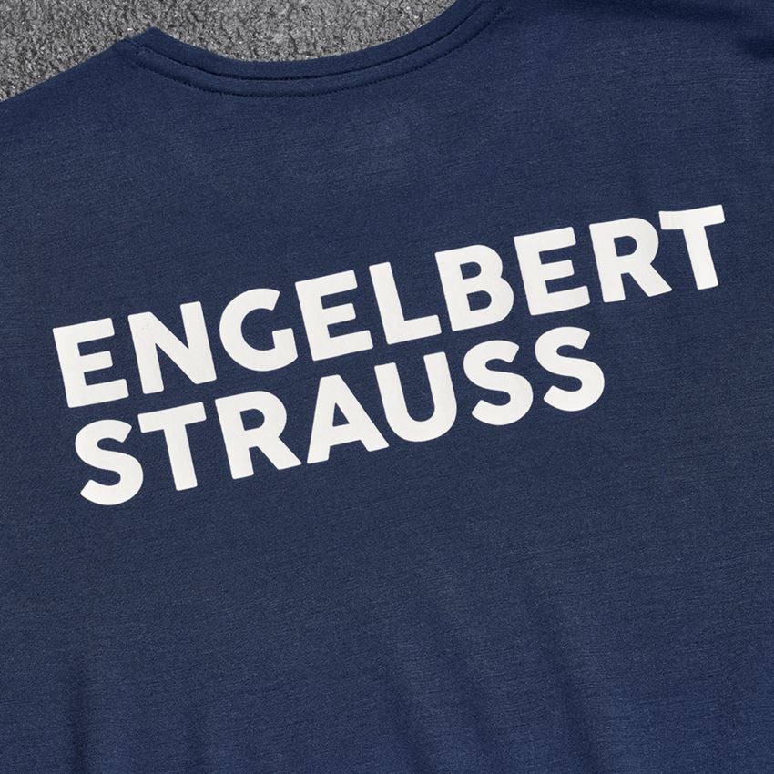 Shirts & Co.: T-Shirt Merino e.s.trail + tiefblau/weiß 2