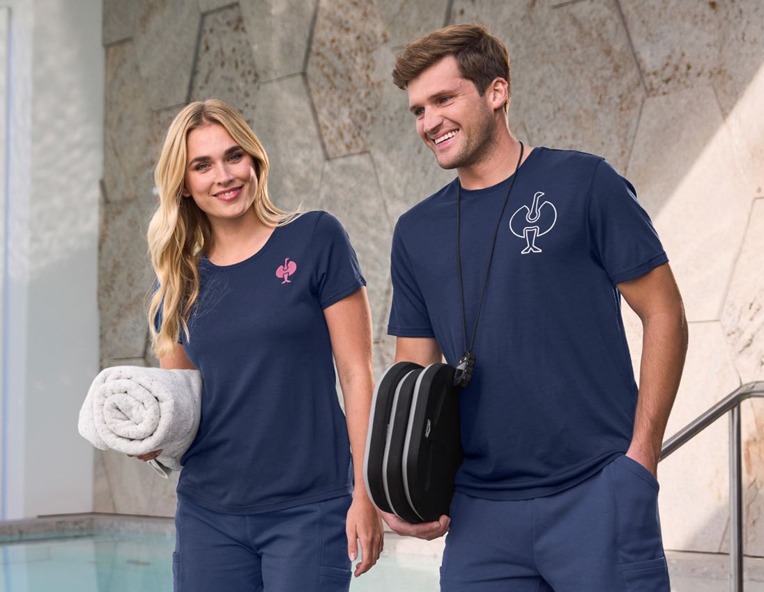 Shirts & Co.: T-Shirt Merino e.s.trail + tiefblau/weiß 3