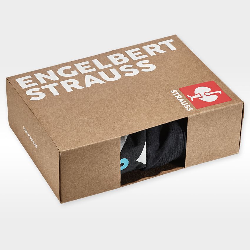 Unterwäsche | Thermokleidung: Boxer Shorts cotton stretch e.s.trail, 2er Pack + schwarz/lapistürkis+schwarz/weiß/lapistürkis 2