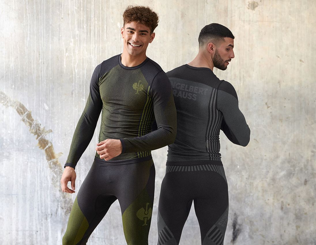 Unterwäsche | Thermokleidung: Funktions-Longsleeve e.s.trail seamless - warm + schwarz/acidgelb 2