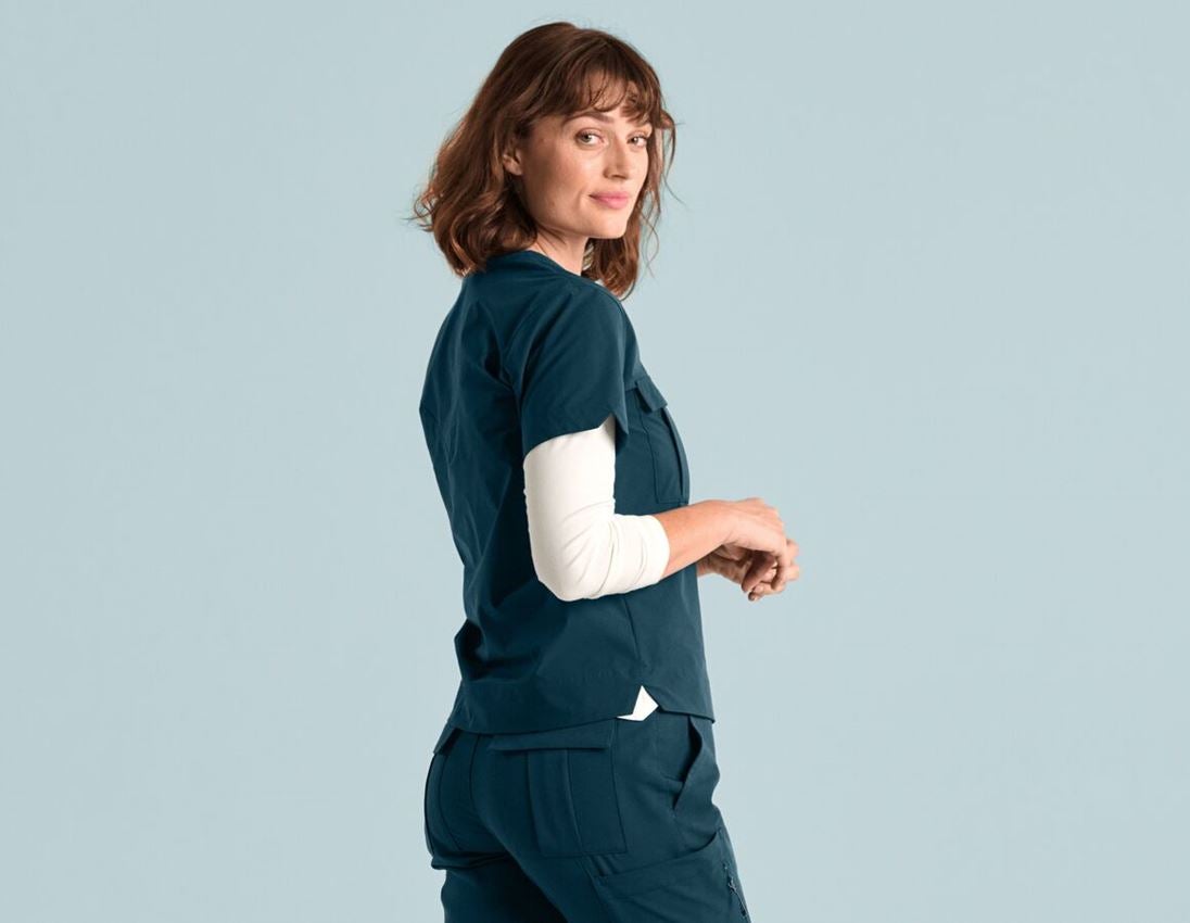 Bekleidung: Double-Pocket Shirt e.s.avida, Damen + seeblau 1