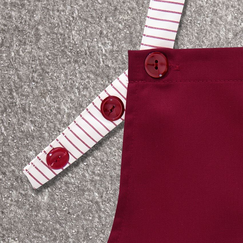 Schürzen: Latzschürze Wels + bordeaux/weiß 2