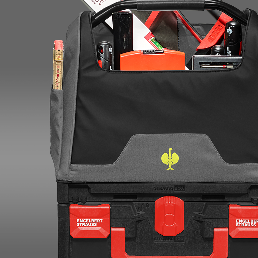 STRAUSSbox System: STRAUSSbox Werkzeugtasche offen + basaltgrau/acidgelb 2