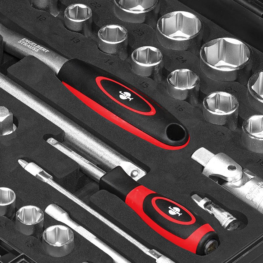 STRAUSSbox System: Einlage Steckschl. Classic + STRAUSSbox Rucksack + basaltgrau/acidgelb 2