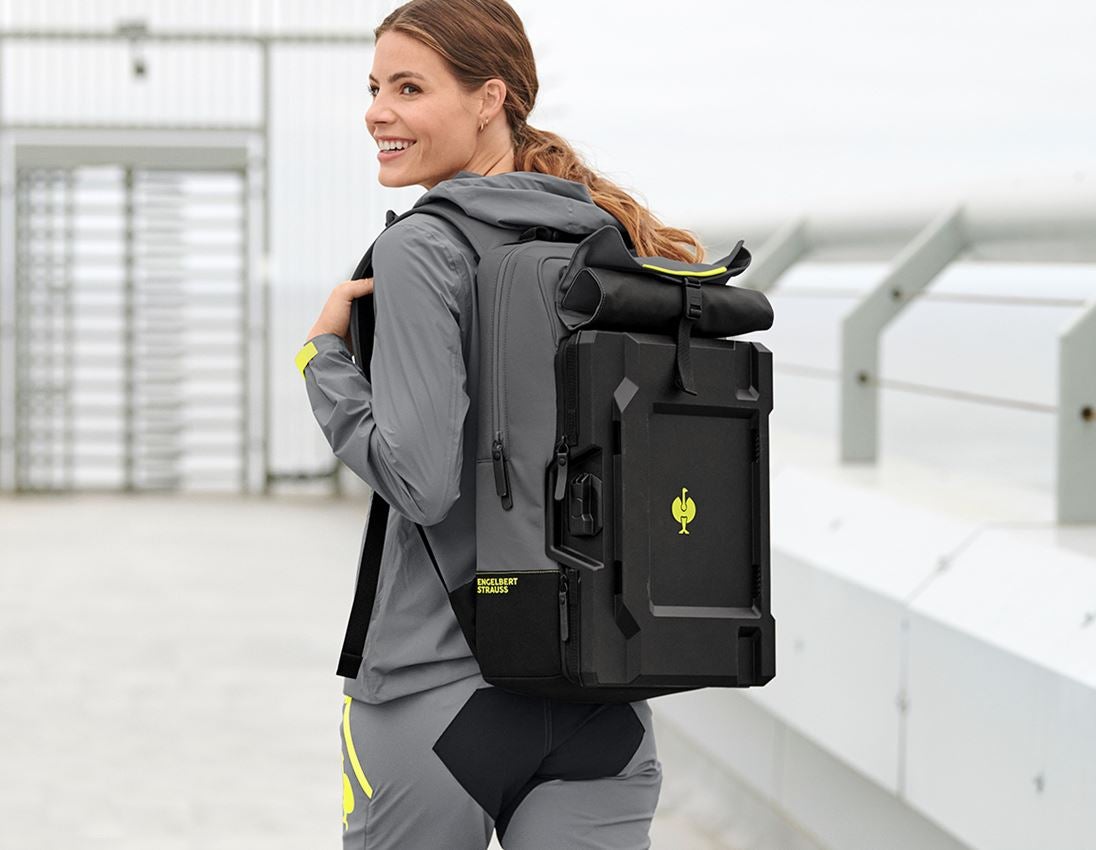 STRAUSSbox System: Einlage Steckschl. Classic + STRAUSSbox Rucksack + basaltgrau/acidgelb 1