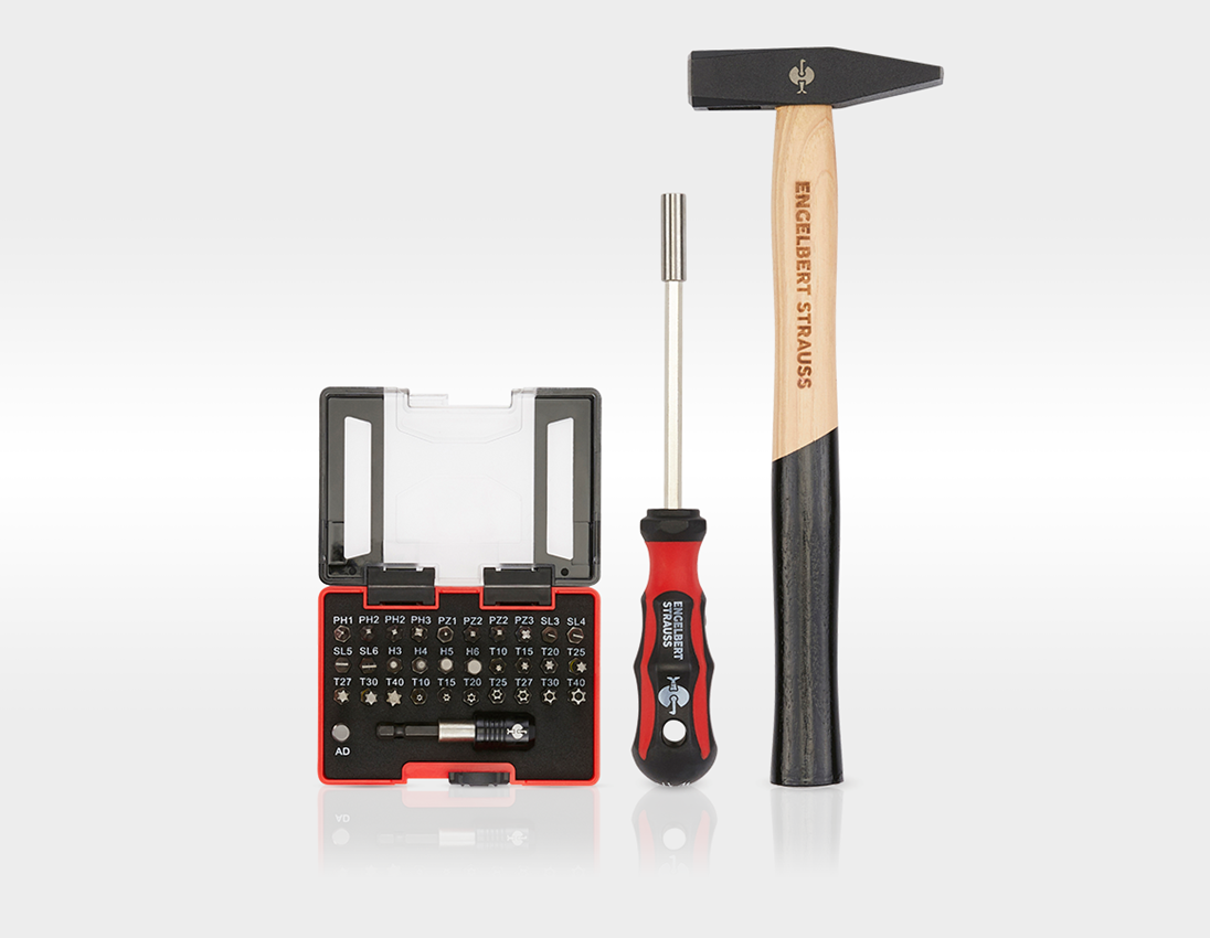 STRAUSSbox System: Werkzeug-Set + STRAUSSbox Werkzeugtasche offen + schwarz 1