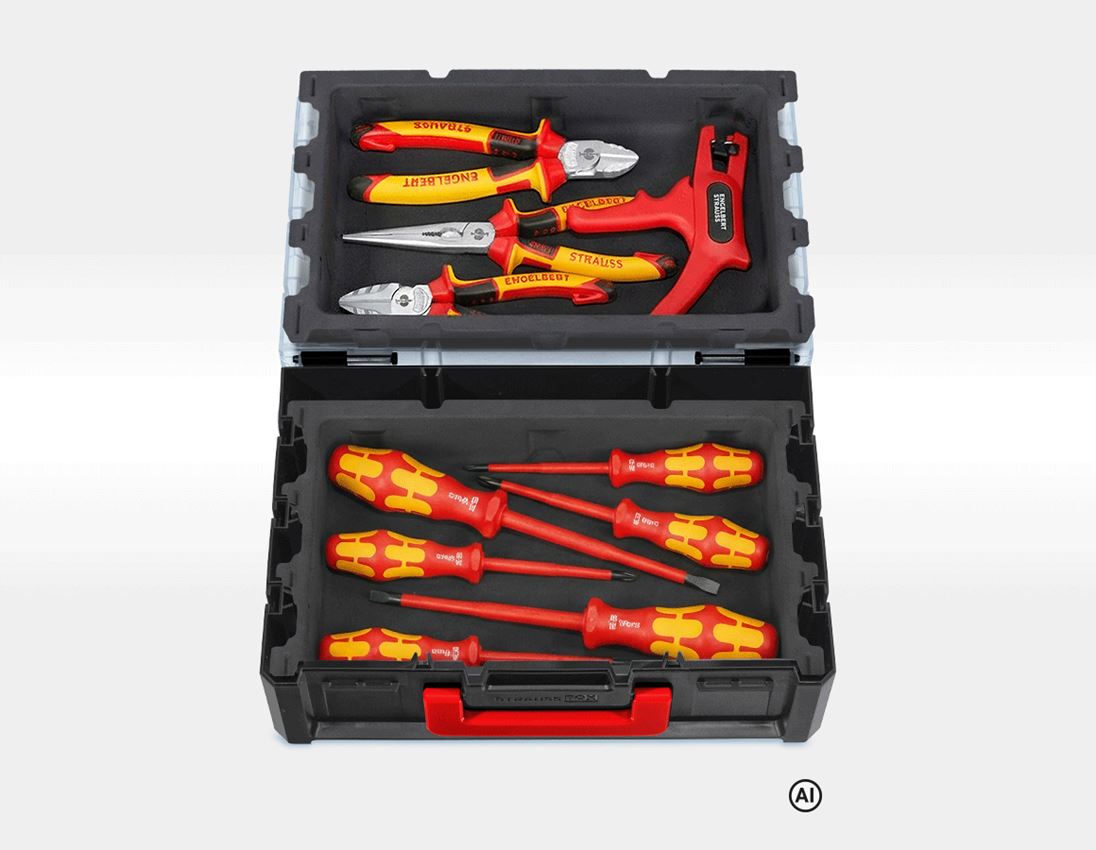 KI-generiert / modifiziert - Werkzeuge: STRAUSSbox Set VDE Wera iSS160/7 + Zangen 1