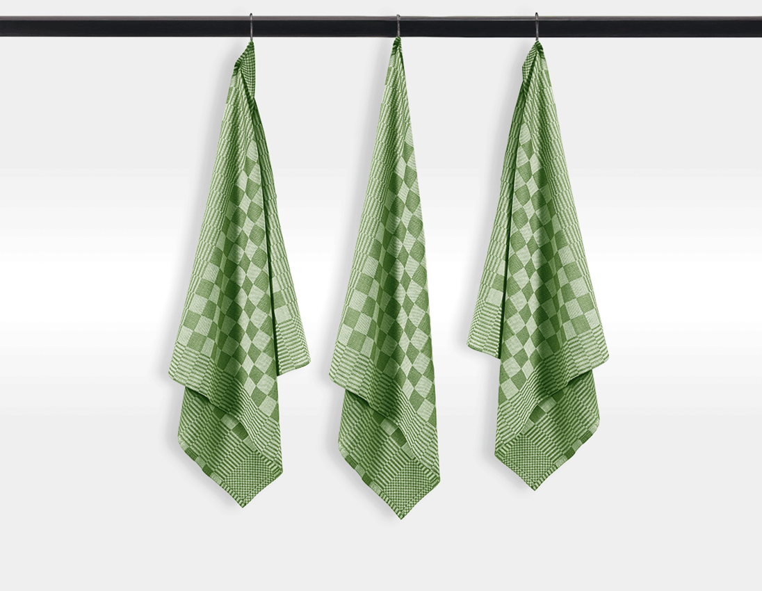 Tücher: e.s. Geschirrtücher solid, 3er Pack + maigrün