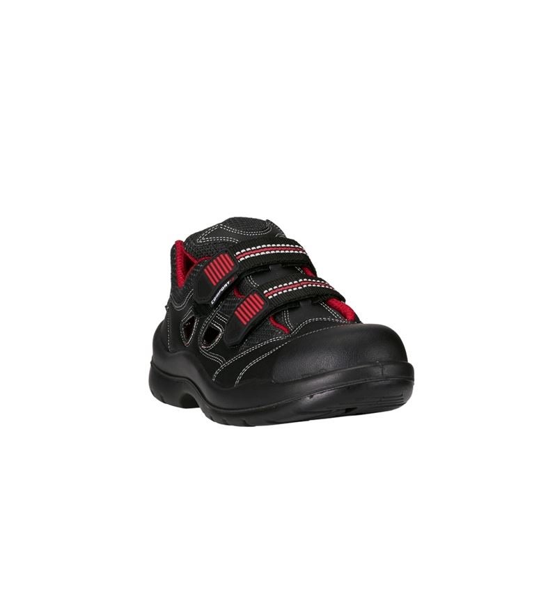 S1P	: S1P Sicherheitssandale Comfort12 + schwarz/rot 1