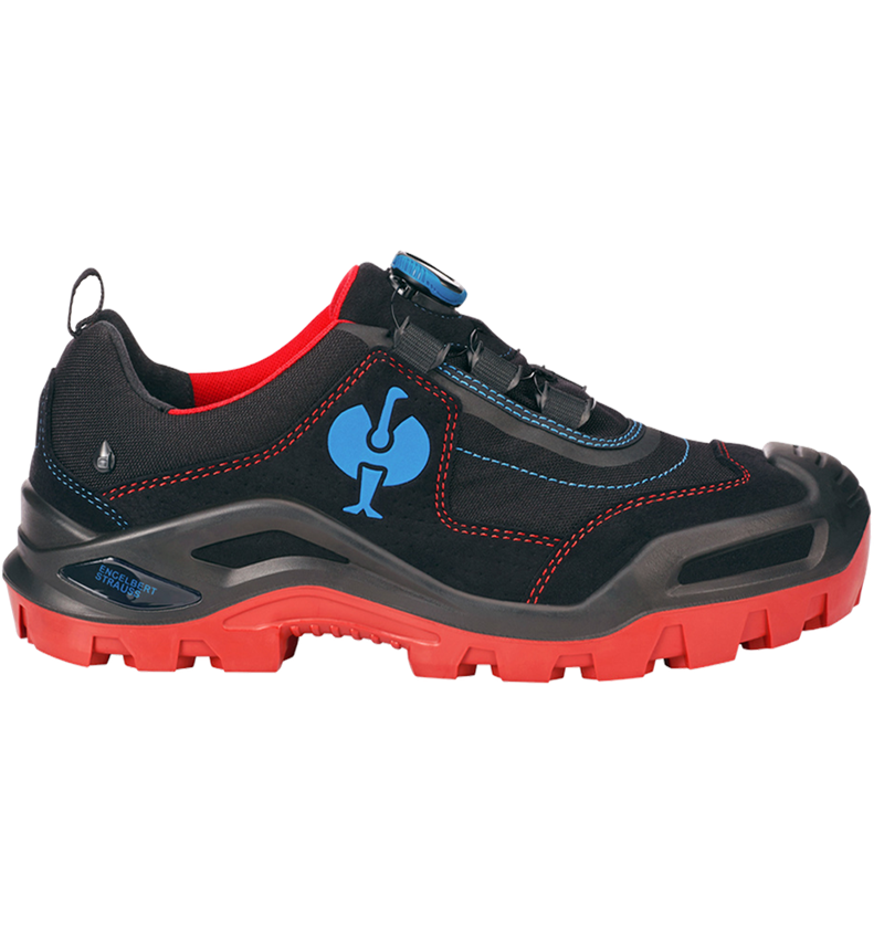 S3: S3 Sicherheitshalbschuhe e.s. Kastra II low + schwarz/feuerrot/enzianblau 1