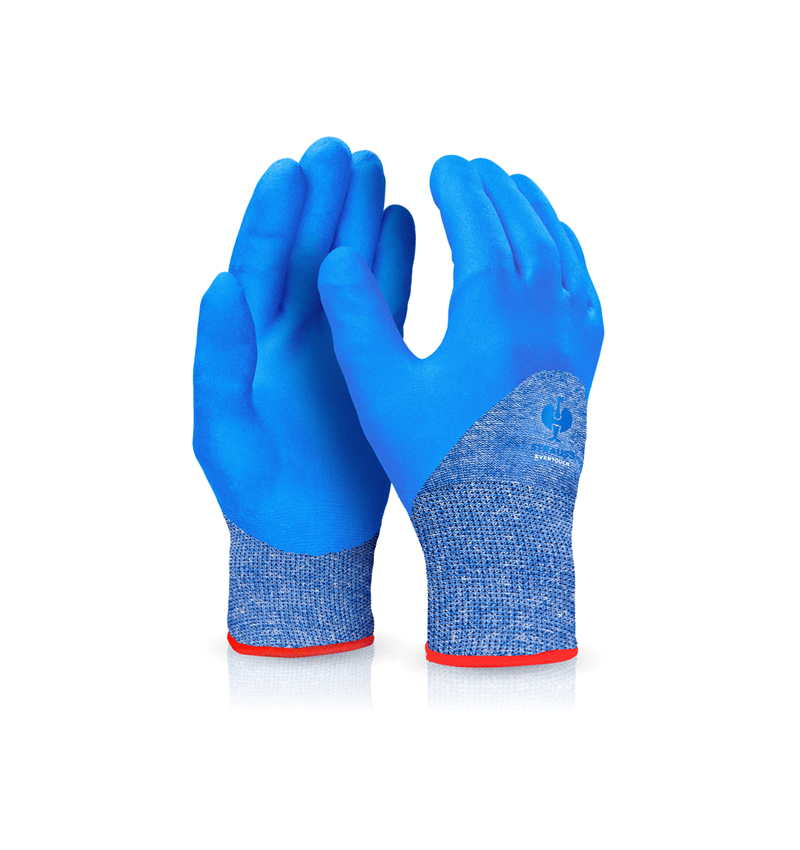 Beschichtet: e.s. Nitril-Handschuhe evertouch winter + blau/dunkelblau-melange