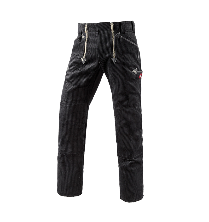 Hosen: e.s Zunfthose Grobcord, o. Schlag, m. Knietasche + schwarz 5