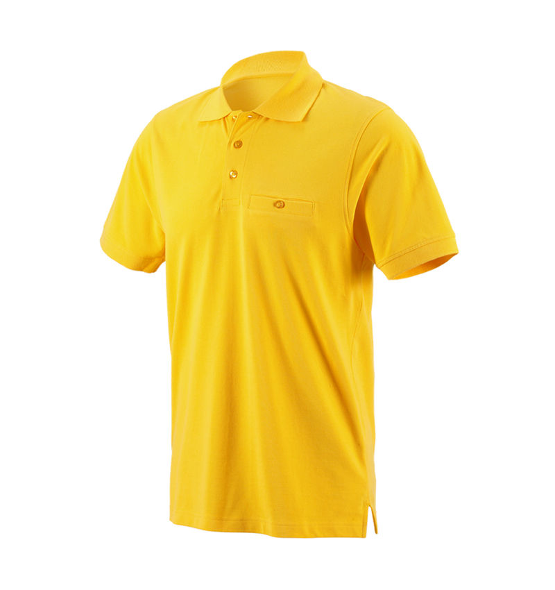 Shirts & Co.: e.s. Polo-Shirt cotton Pocket + gelb