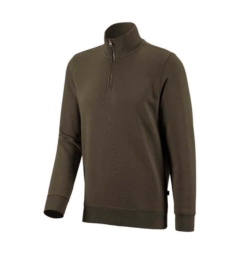 Shirts & Co.: e.s. ZIP-Sweatshirt poly cotton + oliv