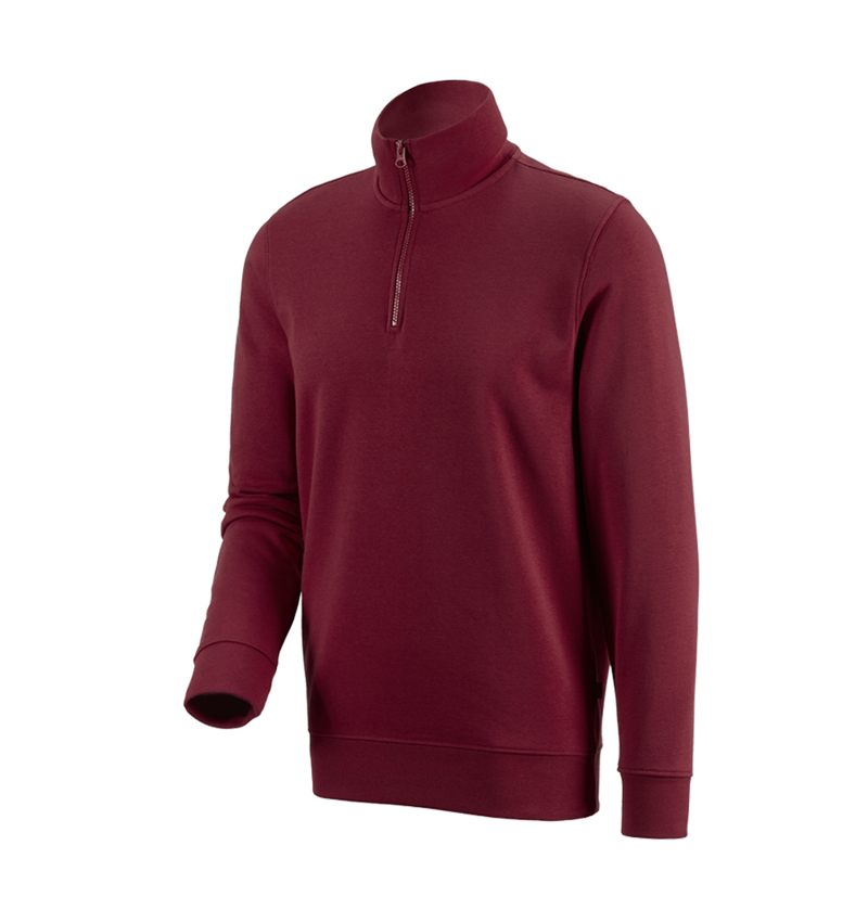 Shirts & Co.: e.s. ZIP-Sweatshirt poly cotton + bordeaux