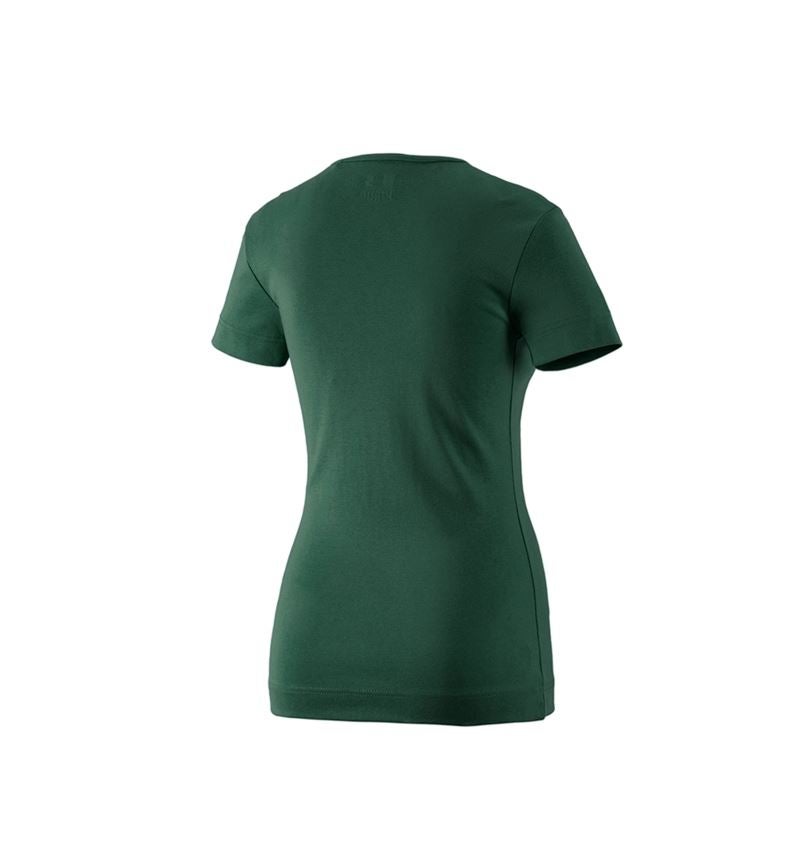 Shirts & Co.: e.s. T-Shirt cotton V-Neck, Damen + grün 3