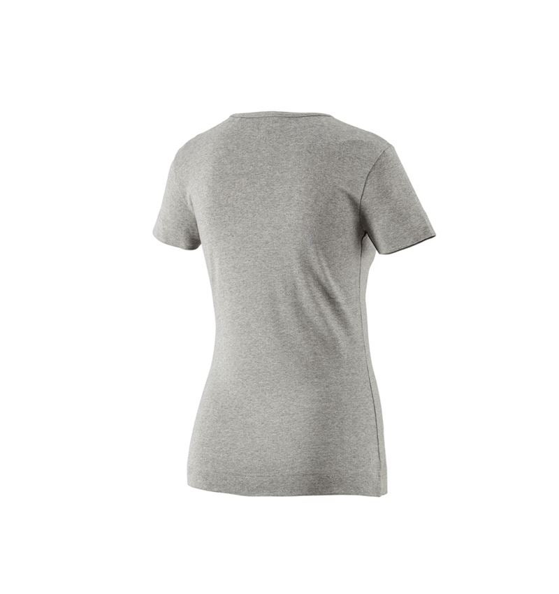 Shirts & Co.: e.s. T-Shirt cotton V-Neck, Damen + graumeliert 1