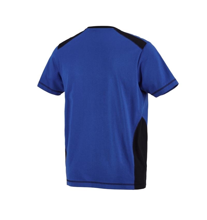 Shirts & Co.: T-Shirt cotton e.s.active + kornblau/schwarz 2