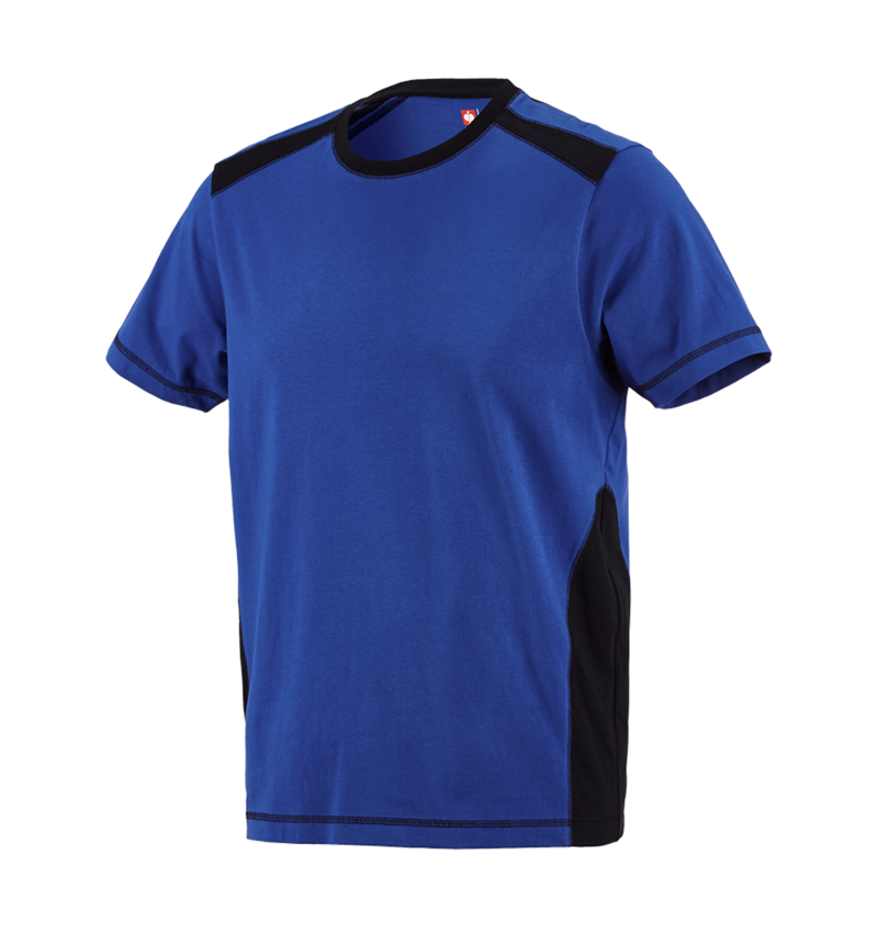 Shirts & Co.: T-Shirt cotton e.s.active + kornblau/schwarz 1