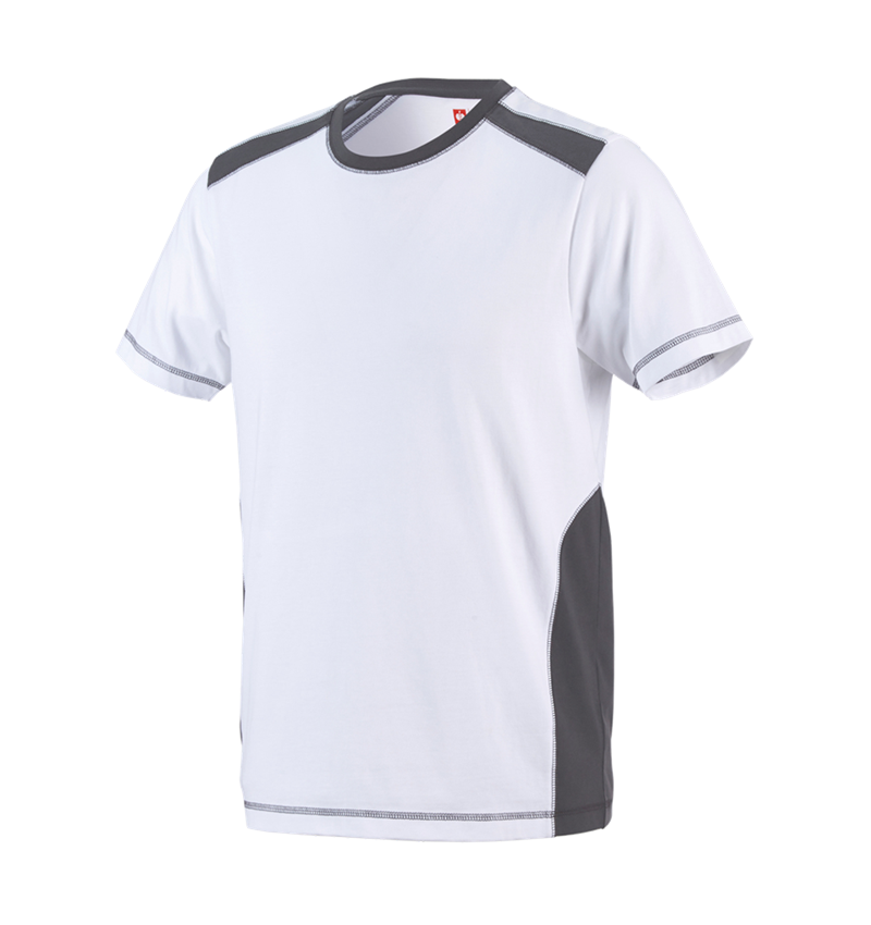 Shirts & Co.: T-Shirt cotton e.s.active + weiß/anthrazit 2