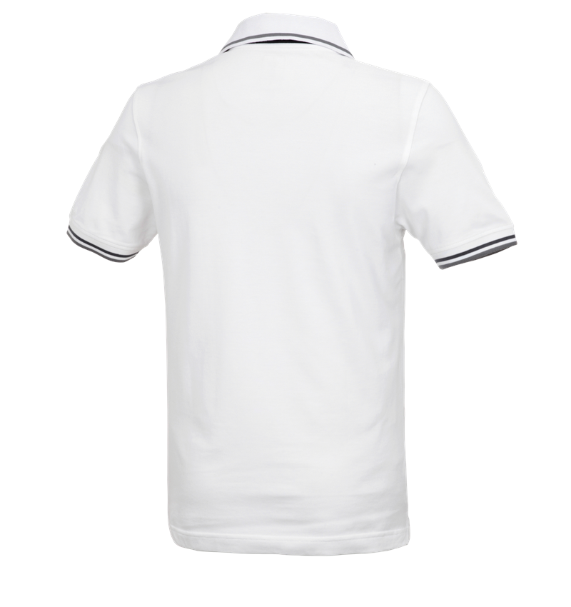 Shirts & Co.: e.s. Polo-Shirt cotton Deluxe Colour + weiß/anthrazit 2