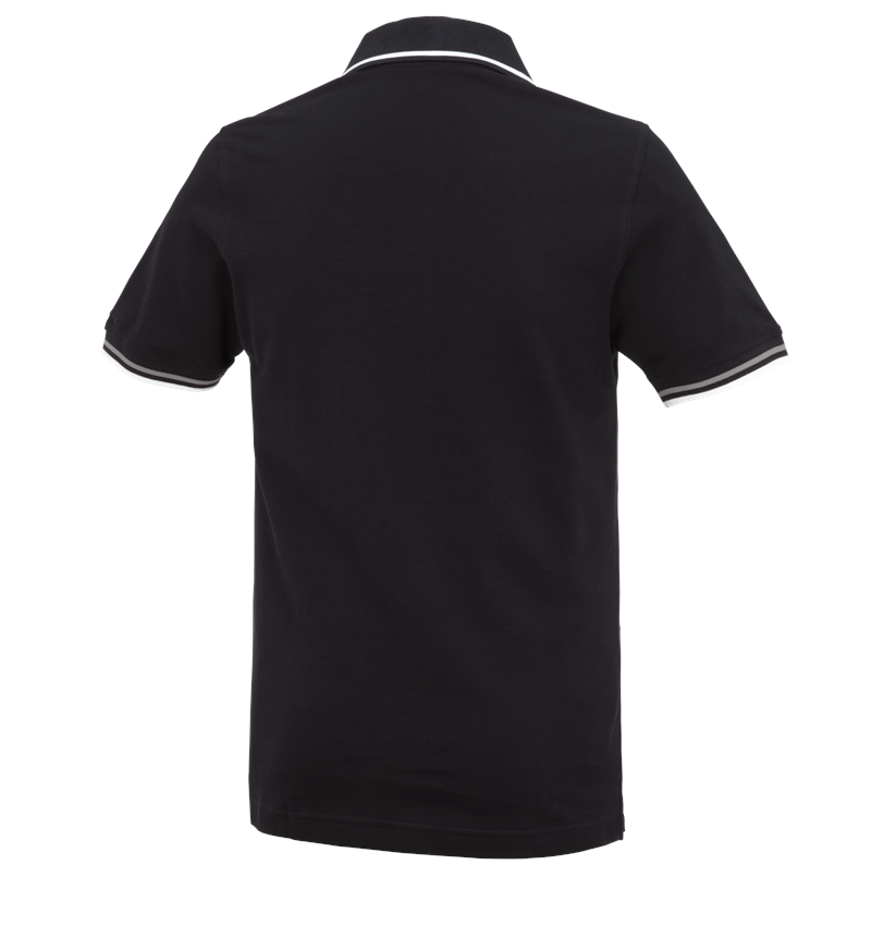 Shirts & Co.: e.s. Polo-Shirt cotton Deluxe Colour + schwarz/silber 3