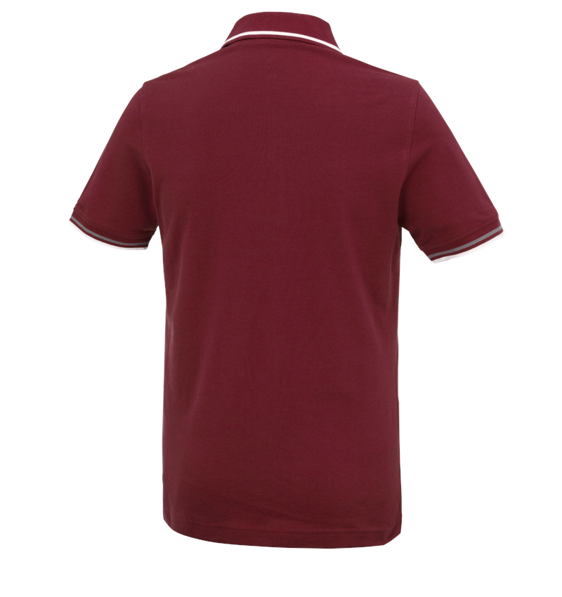 Shirts & Co.: e.s. Polo-Shirt cotton Deluxe Colour + bordeaux/aluminium 1
