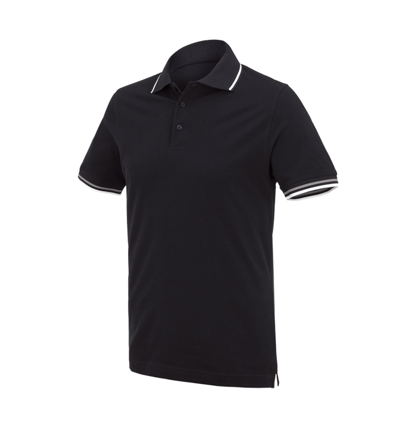 Shirts & Co.: e.s. Polo-Shirt cotton Deluxe Colour + schwarz/silber 2