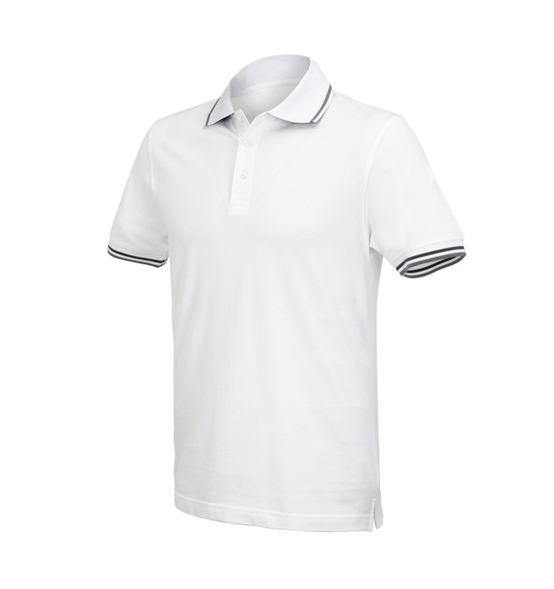 Shirts & Co.: e.s. Polo-Shirt cotton Deluxe Colour + weiß/anthrazit 1